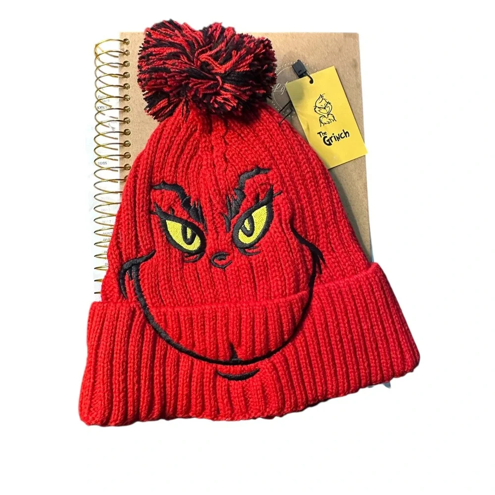 NWT The Grinch Kids Beanie Hat‎ Winter Toboggan Christmas Dr. Seuss Green Red